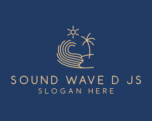 Minimalist Beach Wave  logo design