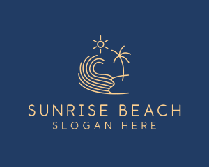 Minimalist Beach Wave  logo design