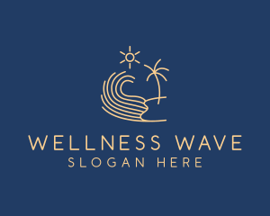 Minimalist Beach Wave  logo design