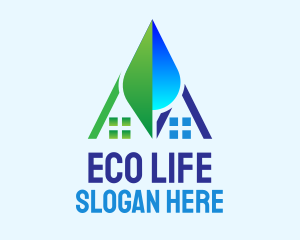 Eco Droplet House logo design