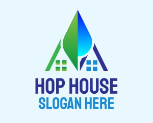 Eco Droplet House logo design