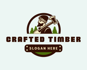 Lumberjack Axe Timber logo design