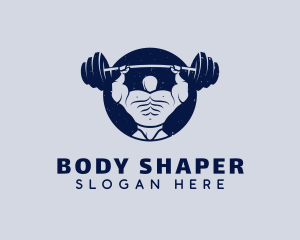 Body Builder Weightlifting logo design