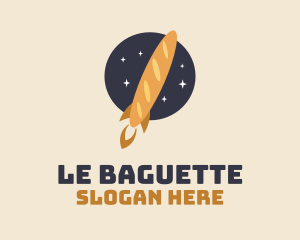 Baguette Bread Rocket logo design