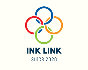 Multicolor Interlinked Rings logo design