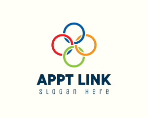 Multicolor Interlinked Rings logo design