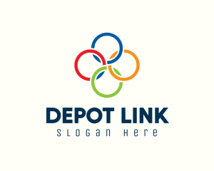 Multicolor Interlinked Rings logo design