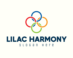 Multicolor Interlinked Rings logo design