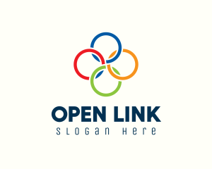 Multicolor Interlinked Rings logo design