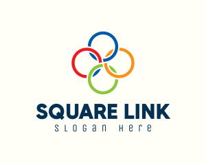 Multicolor Interlinked Rings logo design