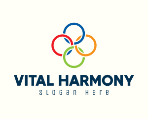 Multicolor Interlinked Rings logo design