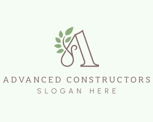 Natural Plant Letter A logo design