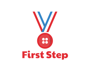 Red Button Medal logo design