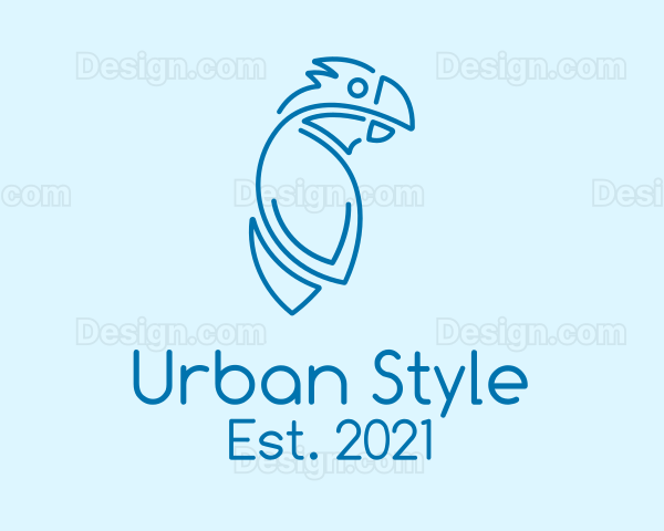 Blue Cockatoo Monoline Logo
