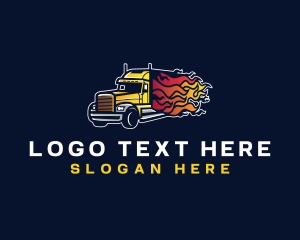 Logistics Truck Flame logo