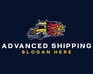 Logistics Truck Flame logo