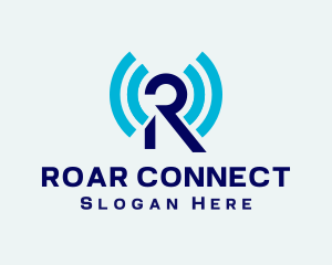 Digital Connection Letter R logo design