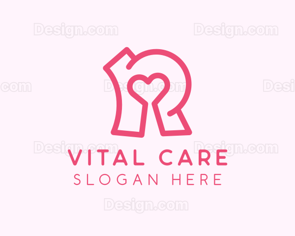 Heart Letter R Logo