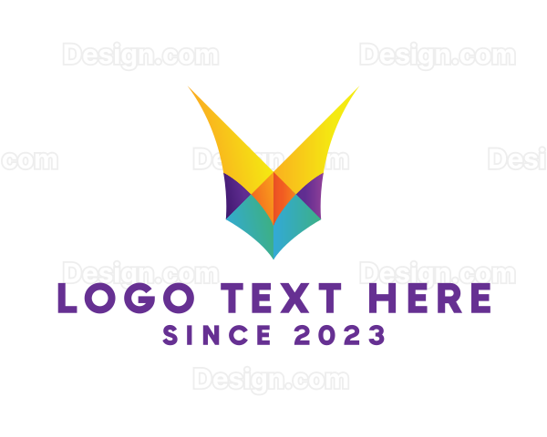 Colorful V Polygon Logo