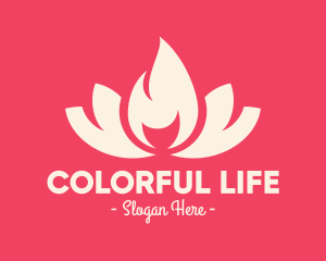 Pink Fire Lotus Candle logo design