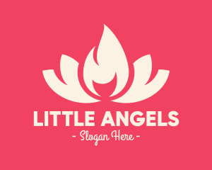 Pink Fire Lotus Candle logo design