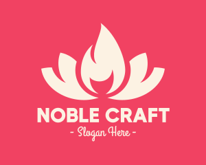 Pink Fire Lotus Candle logo design