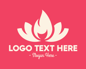Utility - Pink Fire Lotus Candle logo design