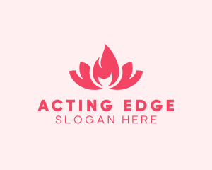 Pink Fire Lotus Candle logo design