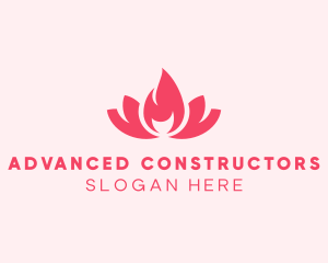 Pink Fire Lotus Candle logo design