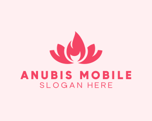 Pink Fire Lotus Candle logo design