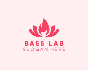 Pink Fire Lotus Candle logo design