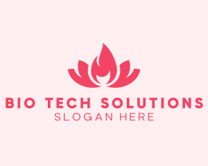 Pink Fire Lotus Candle logo design