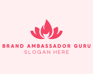 Pink Fire Lotus Candle logo design