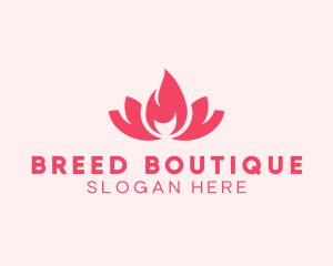 Pink Fire Lotus Candle logo design