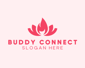 Pink Fire Lotus Candle logo design