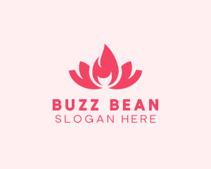 Pink Fire Lotus Candle logo design