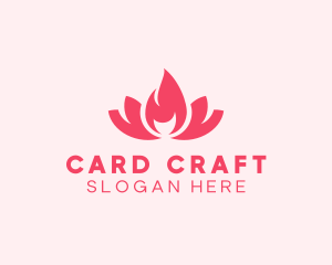 Pink Fire Lotus Candle logo design