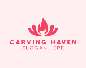 Pink Fire Lotus Candle logo design