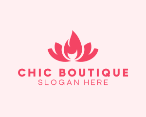 Pink Fire Lotus Candle logo design