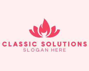 Pink Fire Lotus Candle logo design