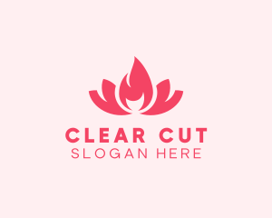 Pink Fire Lotus Candle logo design