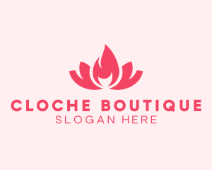 Pink Fire Lotus Candle logo design