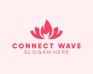 Pink Fire Lotus Candle logo design