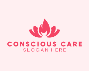 Pink Fire Lotus Candle logo design