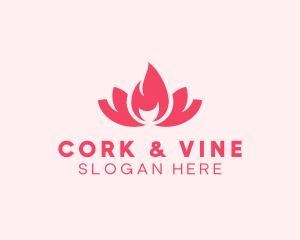 Pink Fire Lotus Candle logo design