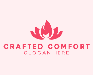 Pink Fire Lotus Candle logo design