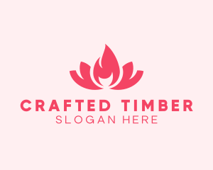 Pink Fire Lotus Candle logo design