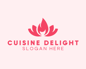 Pink Fire Lotus Candle logo design