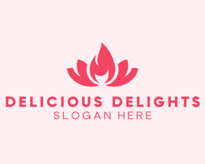 Pink Fire Lotus Candle logo design