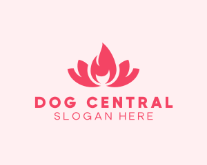 Pink Fire Lotus Candle logo design